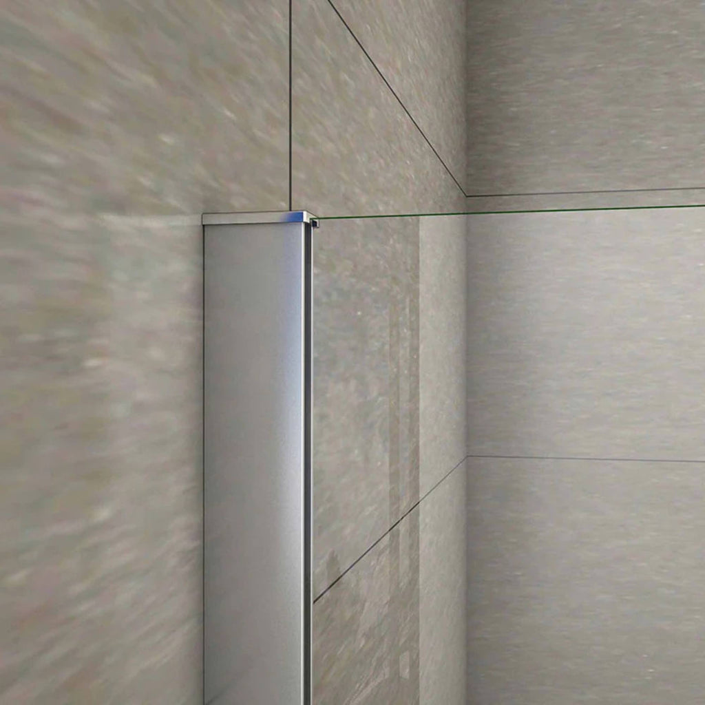 Detail hliníkového profilu a uchytenia skla vaňovej zásteny