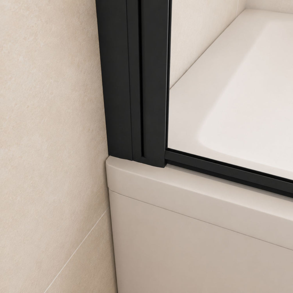 Detail spodného profilu vaňovej zásteny NAKU FOLD BLACK 3