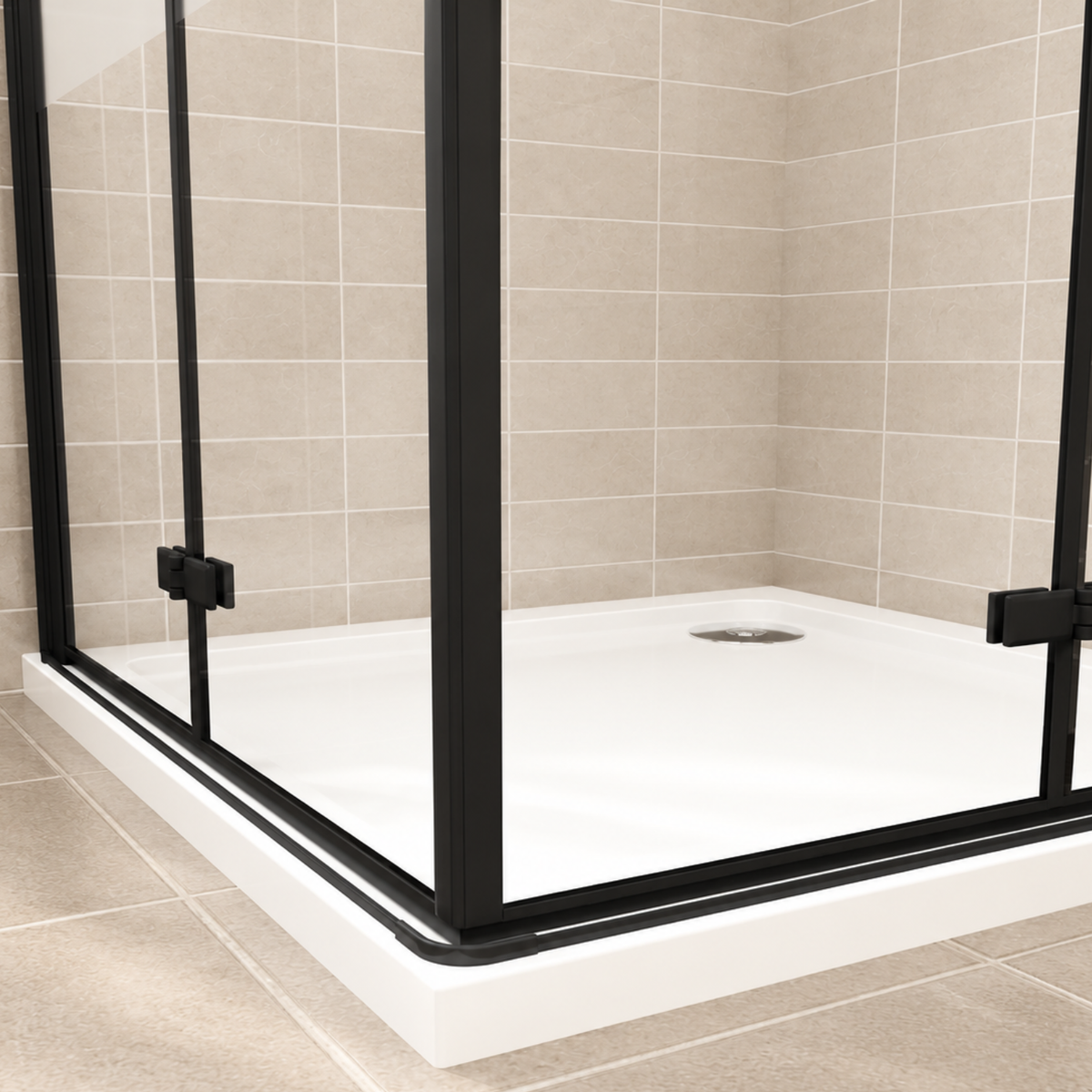 NAKU FOLD DUO Black Privacy – čierny sprchový kút s dvojicou zatvorených skladacích dverí, výška 195 cm - privacy sklo