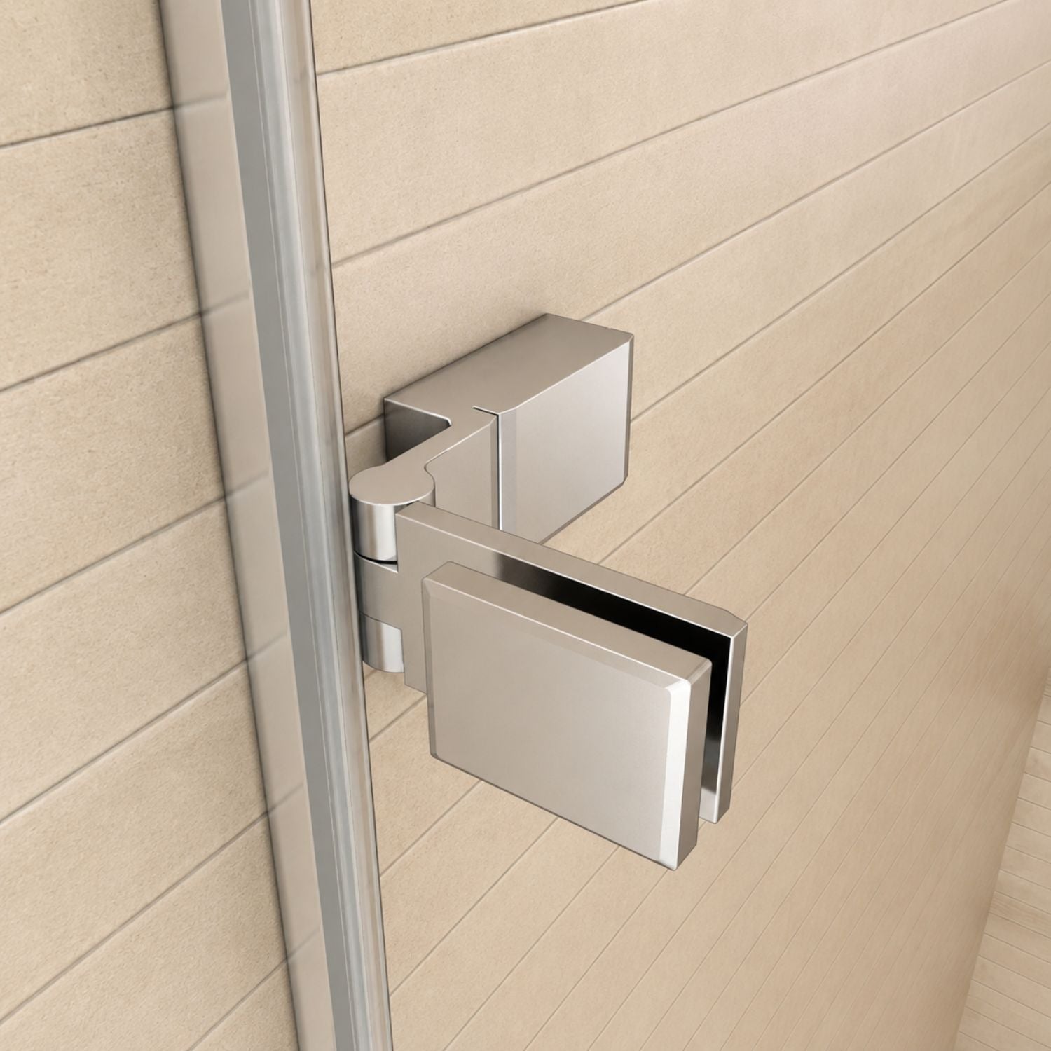 Detail pántu vaňovej zásteny NAKU FOLD Free chróm