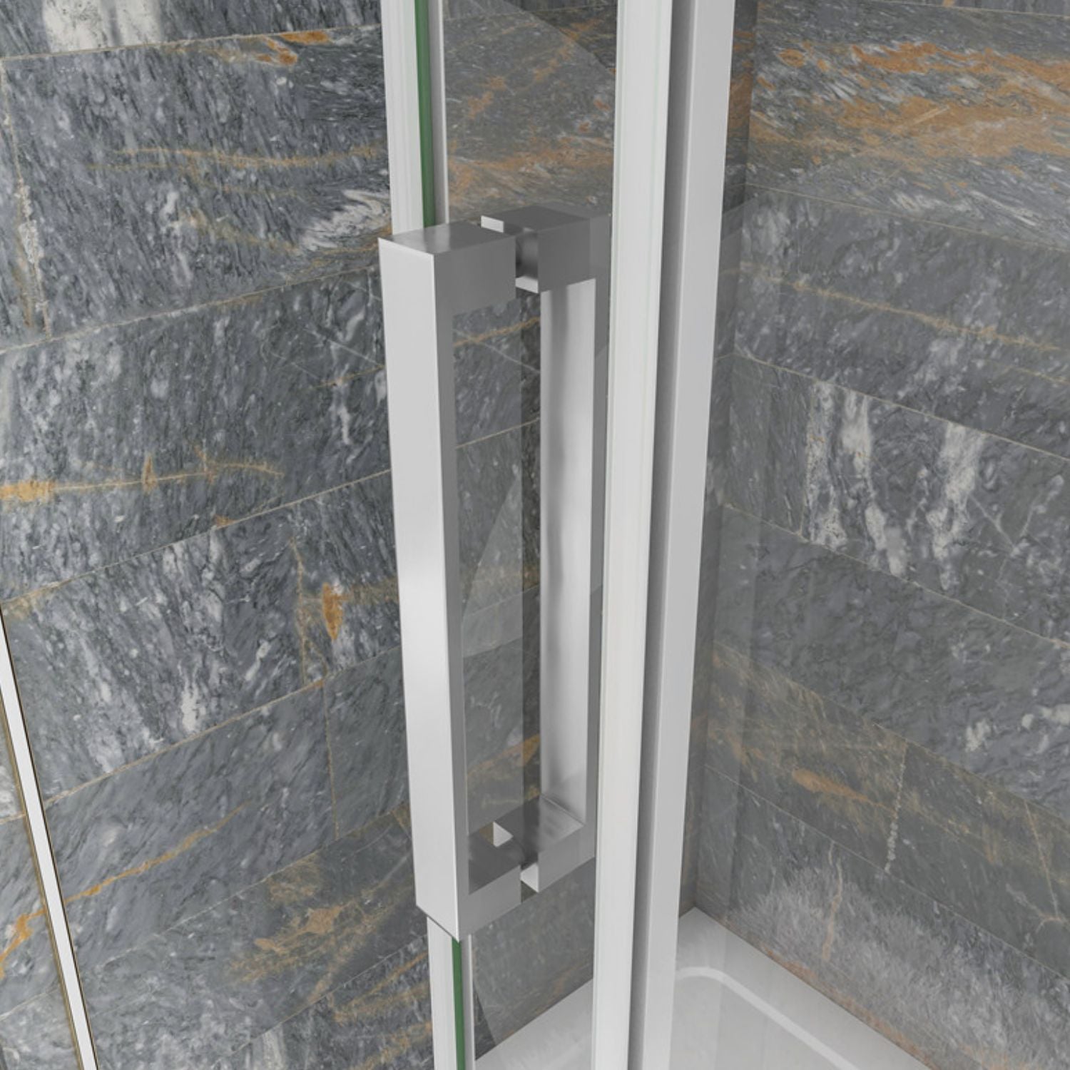 Detail madla sprchových dverí chróm – minimalistický dizajn