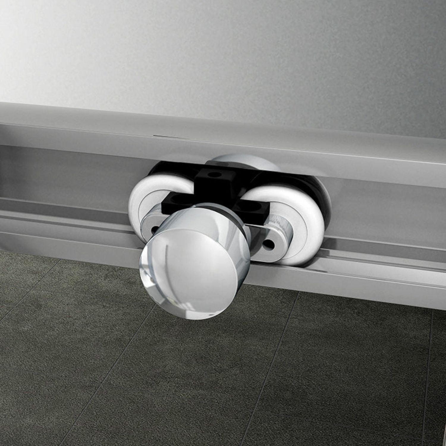 Detail tichých pojazdových koliesok posuvných sprchových dverí 8 mm