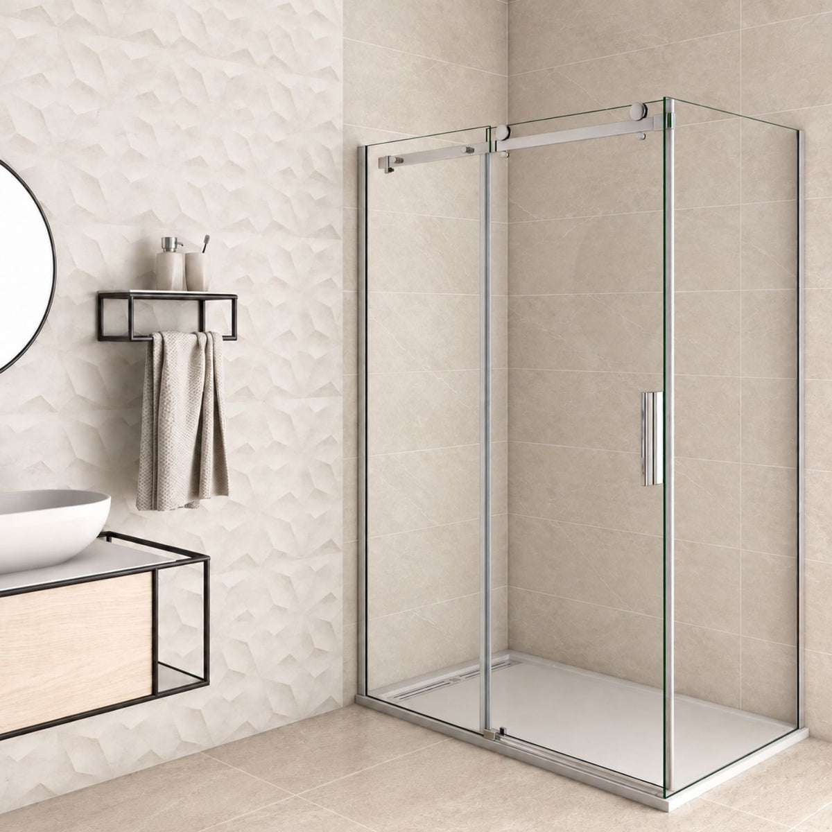 Sprchový kút obdĺžnikový s posuvnými dverami 6 mm číre sklo chróm 195 cm – prémiový moderný dizajn