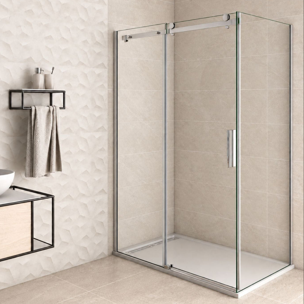 Sprchový kút obdĺžnikový s posuvnými dverami 8 mm číre sklo chróm 195 cm – prémiový moderný dizajn