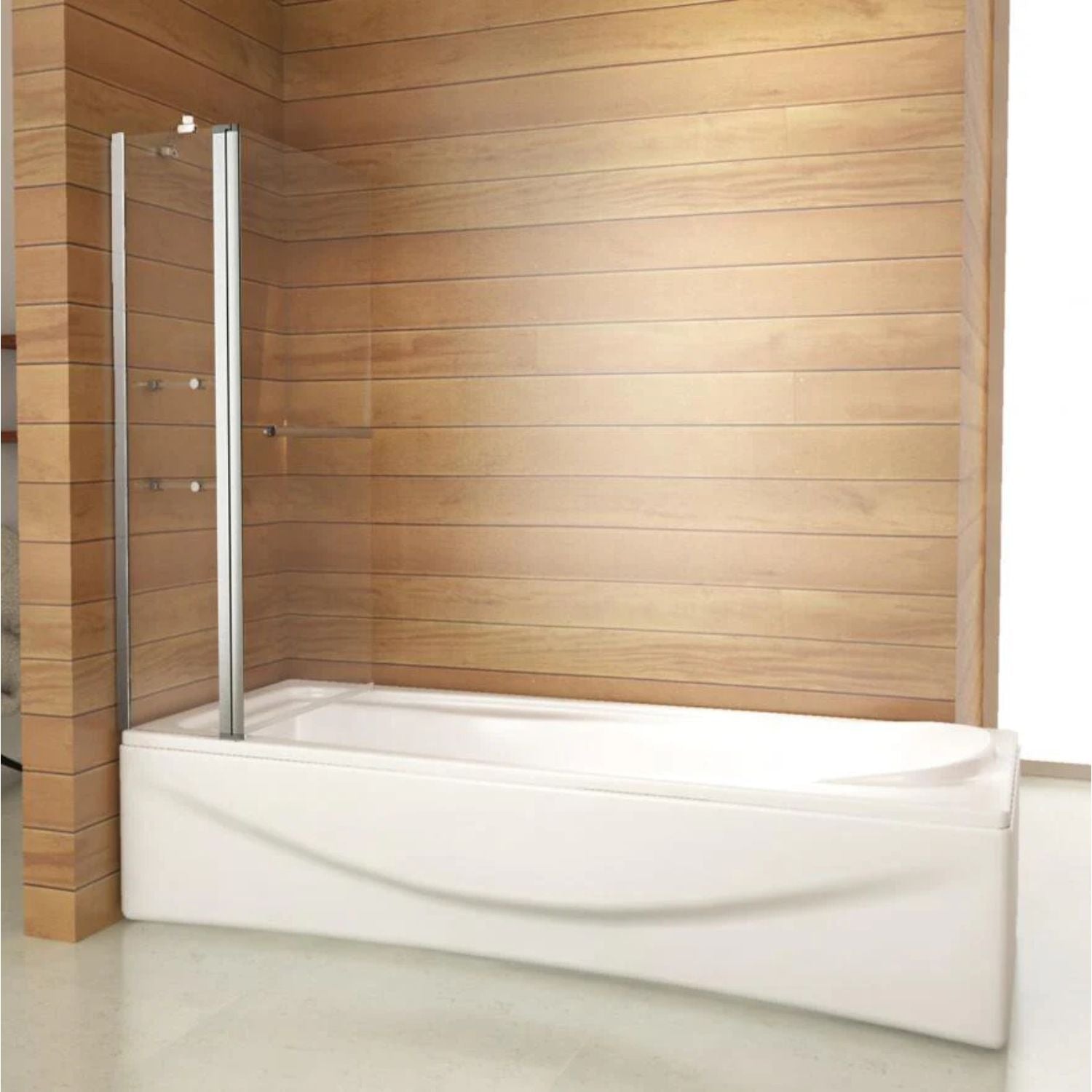 2-dielna vaňová zástena s rovným sklom v zatvorenej polohe