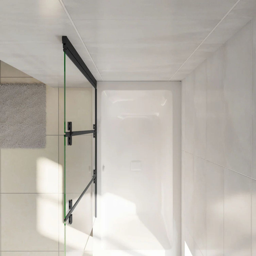 detail skladania 3-dielnej vaňovej zásteny – otočné panely