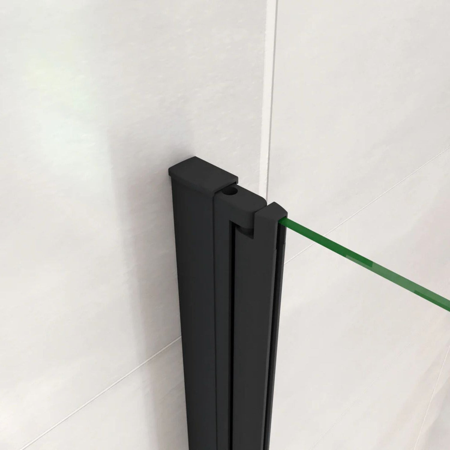 detail hliníkového profilu vaňovej zásteny čierny