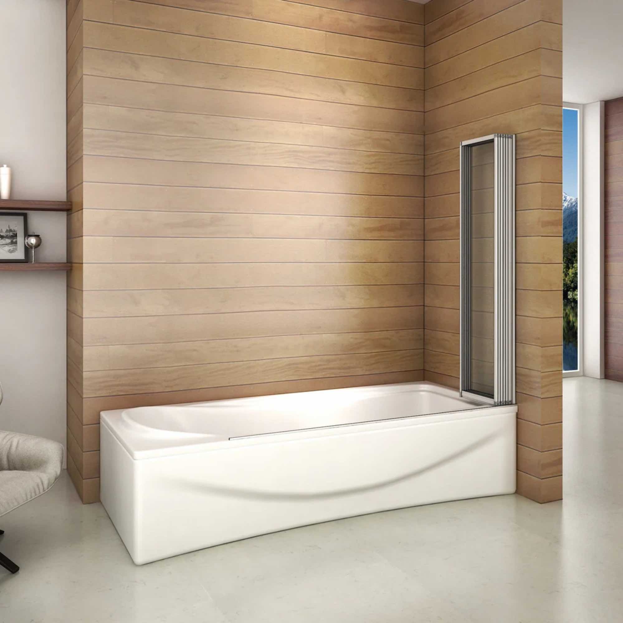 Skladacia vaňová zástena 5-dielna v zloženom stave smerom dnu – úspora priestoru