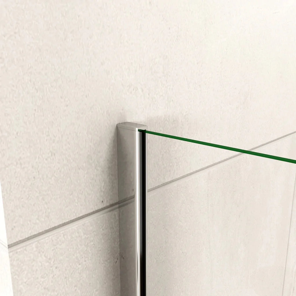 Detail chrómového profilu vaňovej zásteny uchytenie skla