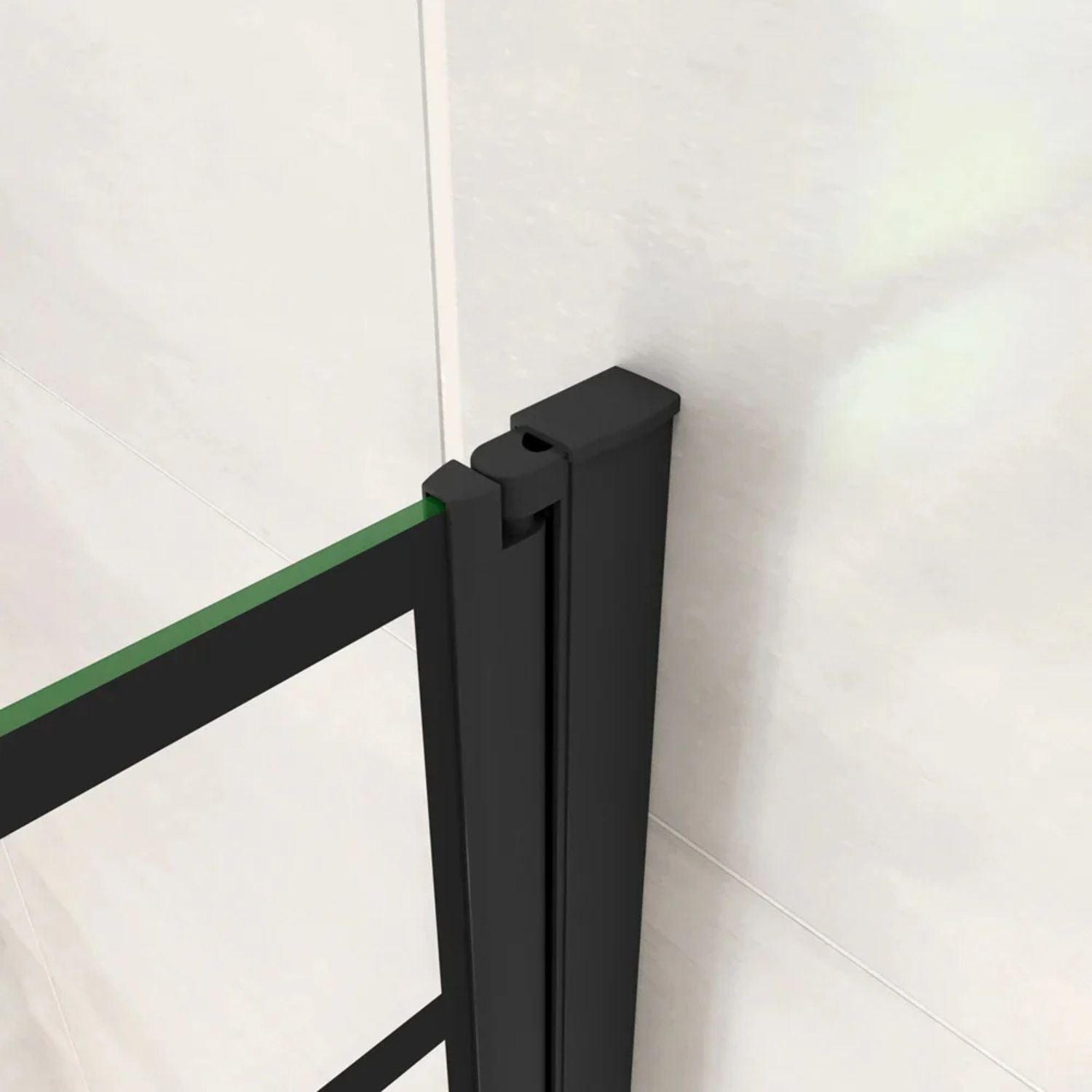 Detail pántu otočnej vaňovej zásteny čierna