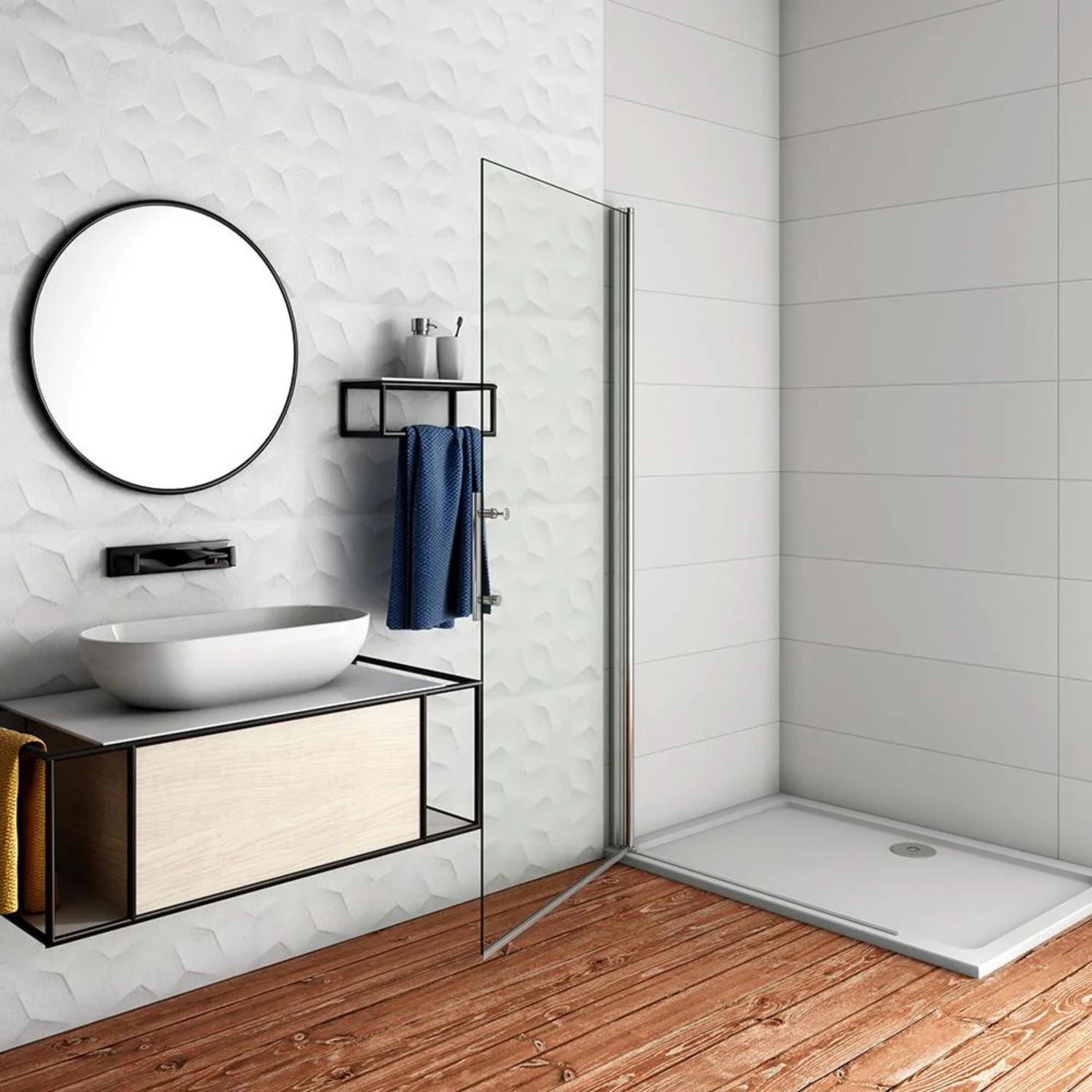 Walk-in sprchová zástena 6 mm chróm – otočné otváranie skla