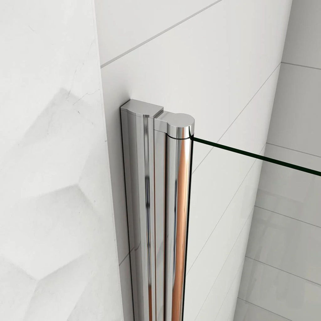 Detail pántu a profilu walk-in sprchovej zásteny 6 mm chróm