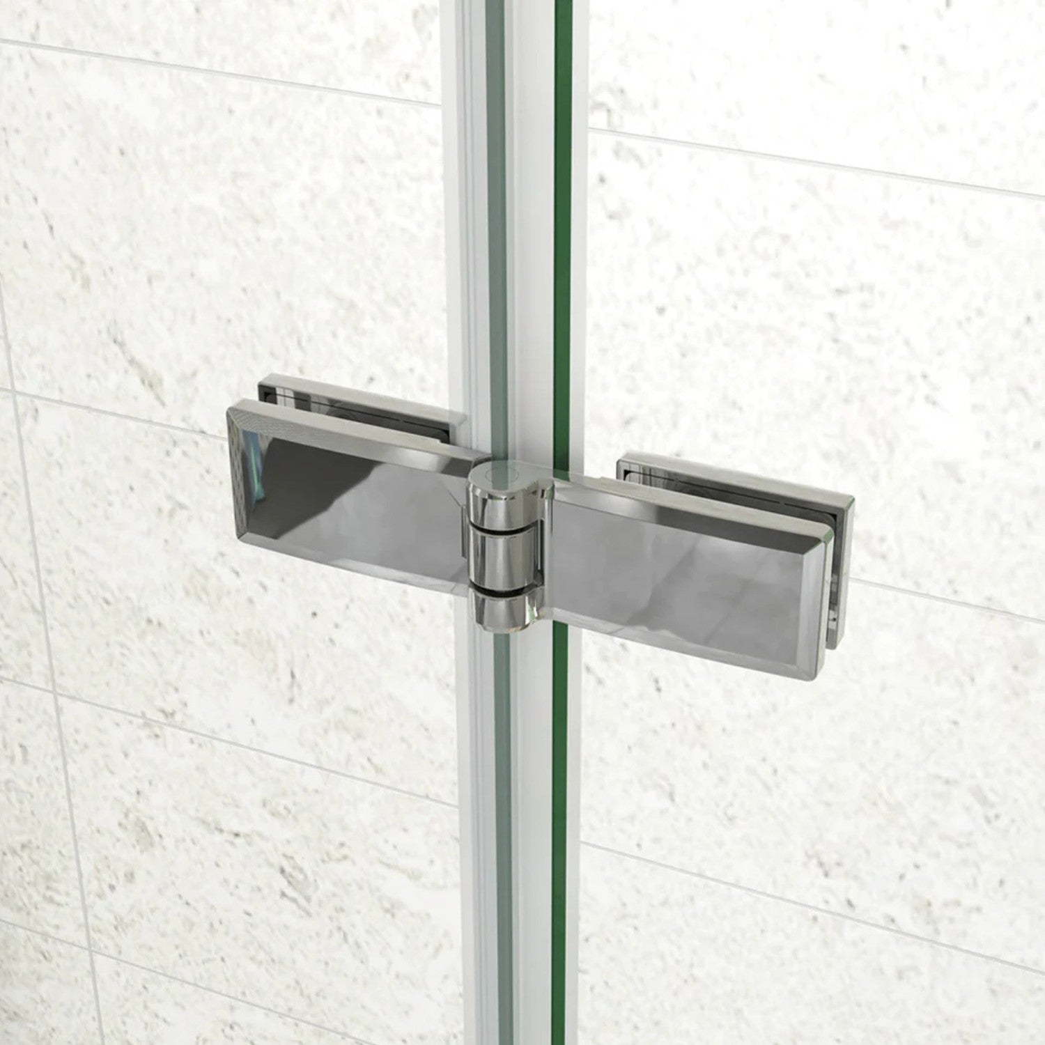 Detail pántov walk-in sprchovej zásteny 6 mm chróm otočné dvere NAKU