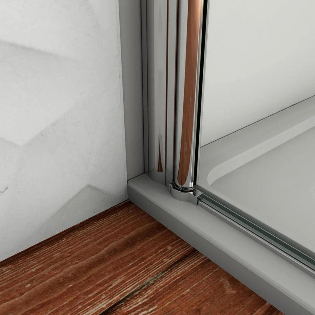 Detail spodnej lišty walk-in sprchovej zásteny 6 mm chróm
