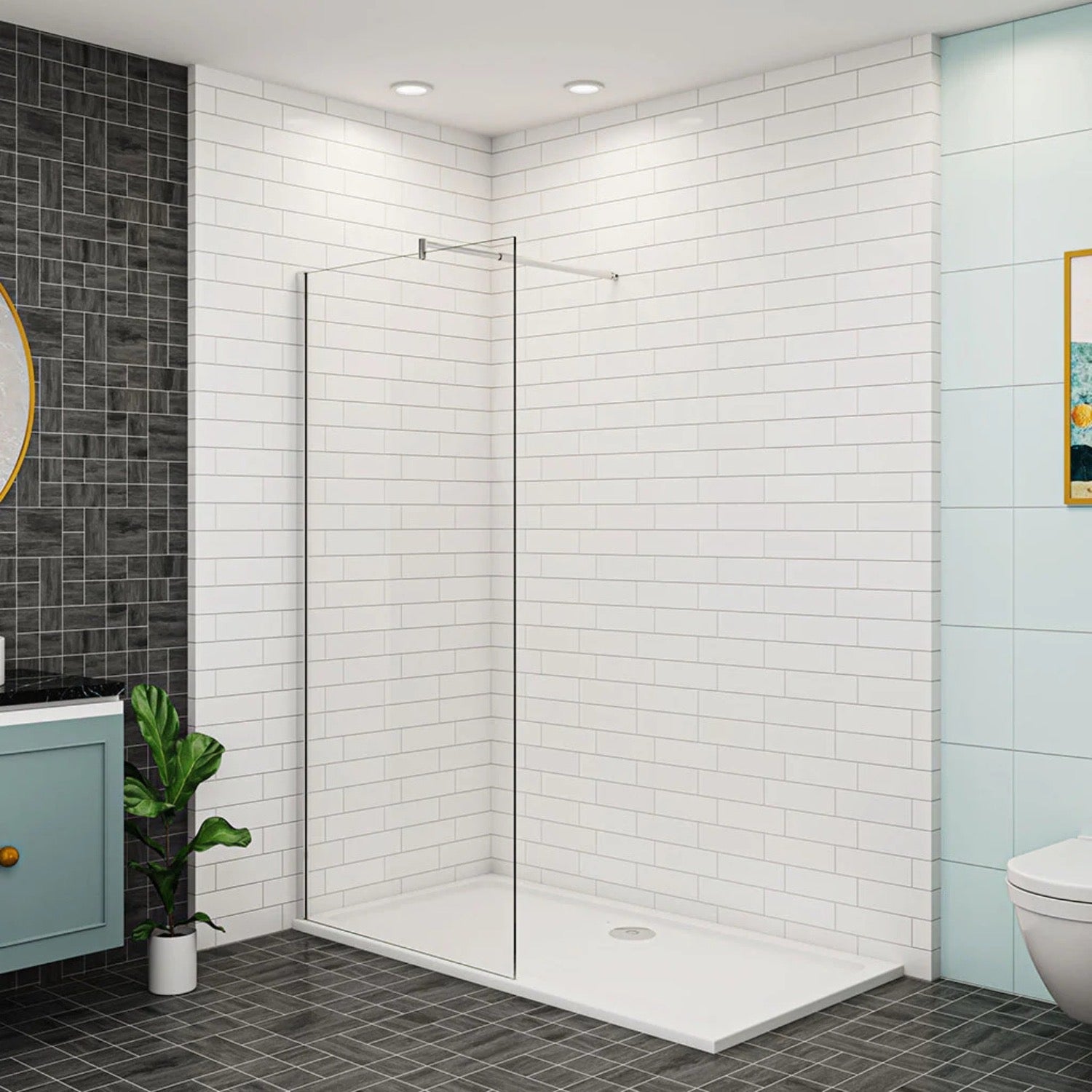 Walk-in sprchová zástena číre bezpečnostné sklo chrómový profil