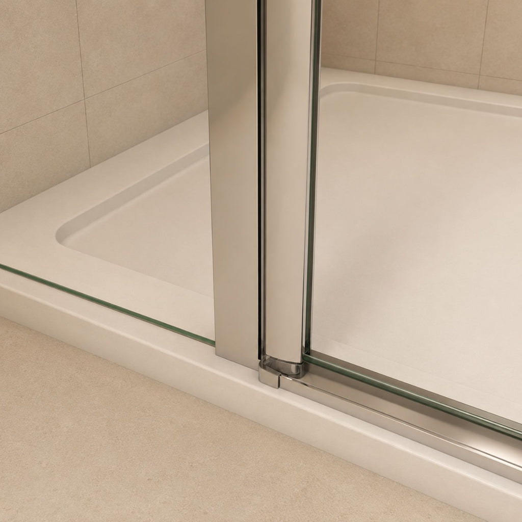 Detail spodnej lišty walk-in sprchových dverí 6 mm chróm