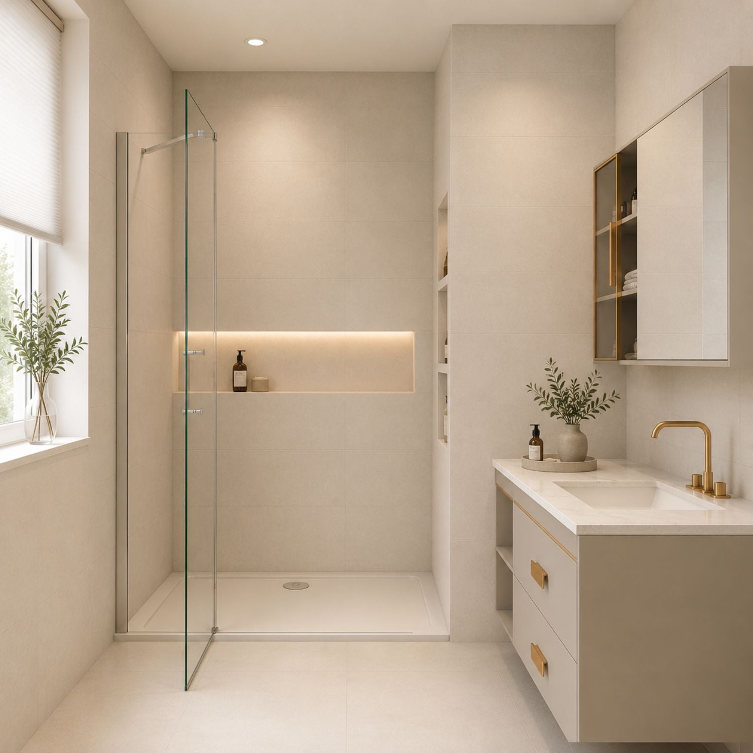 Walk-in sprchové dvere 6 mm chróm – otočné dvere otvorené do priestoru