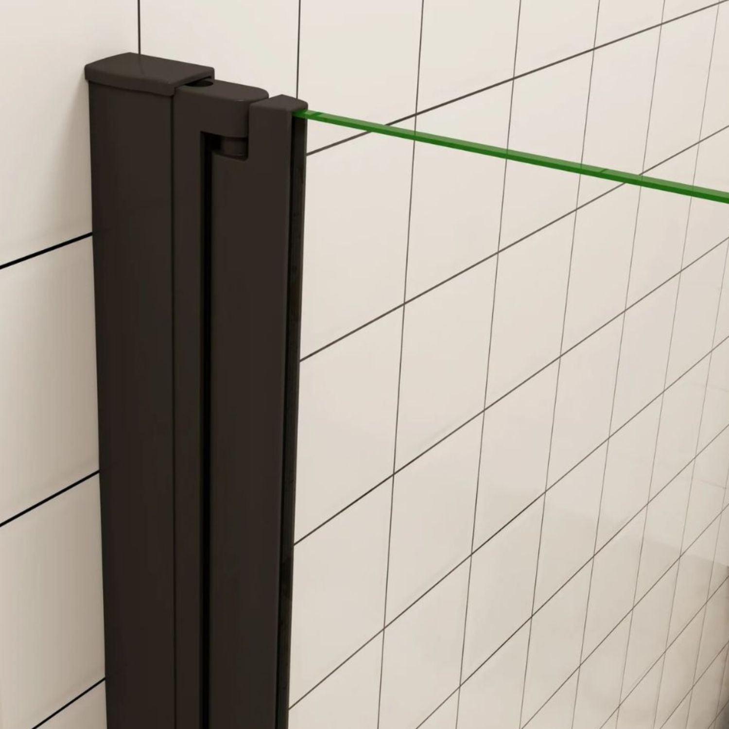 Detail stenového profilu – skladacie walk-in sprchové dvere čierne